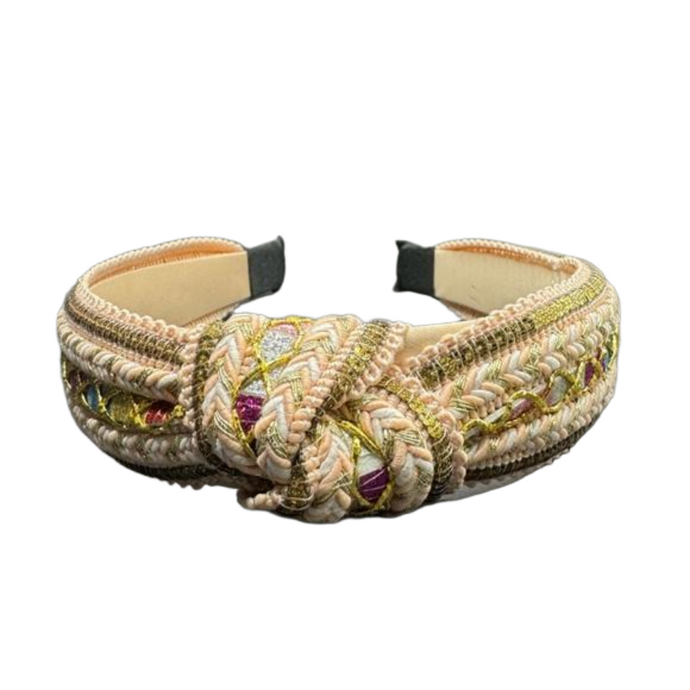 Western Boho Sequin Embellished Knot Headband - Peachy NWT